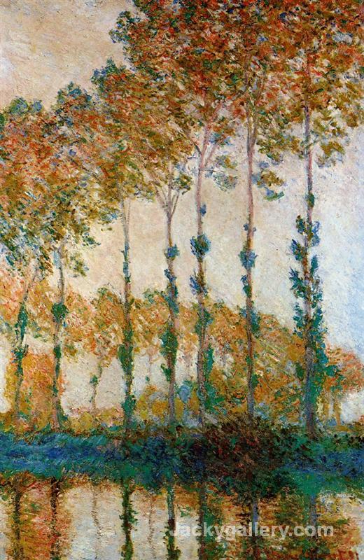 Poplars on the Banks of the Epte, Autumn by Claude Monet paintings reproduction - Click Image to Close